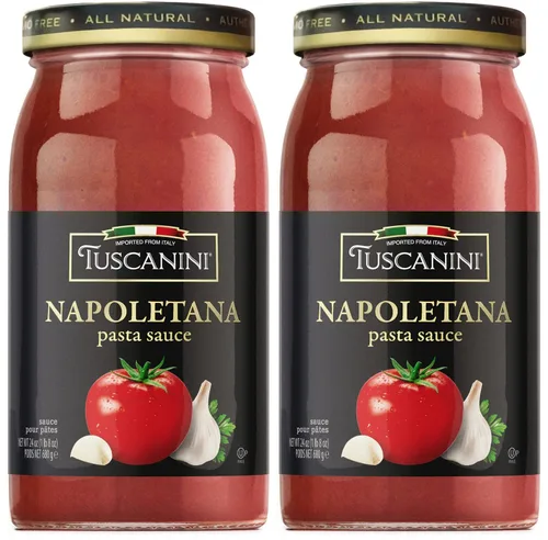 Tuscanini Salsa de pasta Napoletana de 24.3 onzas (paquete de 2) | Importada de Italia para ese auténtico sabor italiano de cena