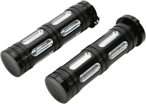 Miniatura 2 de Manijas de manillar CNC de alta resistencia de 1" para Touring Sportster Dyna Softail V-Rod (negro)