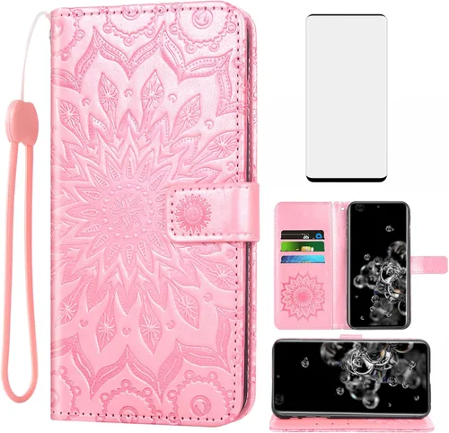 Miniatura 9 de Funda de teléfono para Samsung Galaxy S20 Ultra 5G con protector de pantalla de vidrio templado, funda de cuero con tapa para tarjetero, accesorios