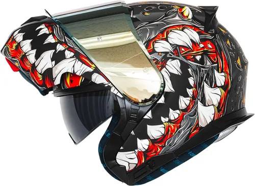 Miniatura 10 de HAX Amatista Casco Modular de Motocicleta con Visera Dual Abatible - Casco Aprobado DOT/ECE, Ligero, Cómodo y Elegante para Hombres y Mujeres