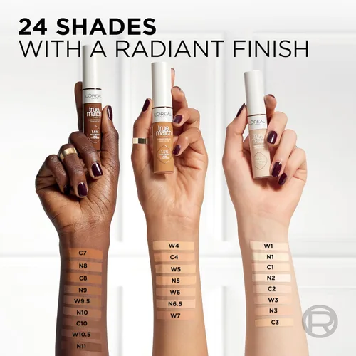 Miniatura 4 de L'Oreal Paris True Match - Corrector de suero radiante, corrector iluminador debajo de los ojos con 1.5% de ácido hialurónico y cafeína, C3, 0.33