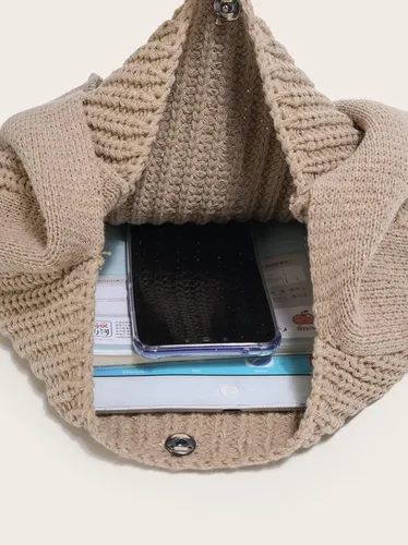 Miniatura 3 de ENBEI Bolsos de hombro para mujer Bolsos de ganchillo Bolso de punto grande Bolso de mano estético para la escuela lindo Bolsas de mano Bolsa