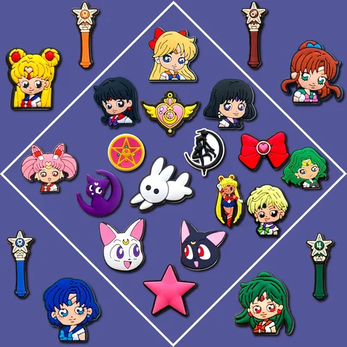 Miniatura 2 de Shiomay 25, 36 dijes de decoración de zapatos para niñas para niños y adolescentes, dijes de anime para zuecos sandalias, pulseras, decoración