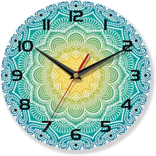 Miniatura 8 de Reloj de pared vintage, funciona con pilas, reloj de árbol para sala de estar, dormitorio, baño, cocina, 10 pulgadas Árbol de la vida vintage