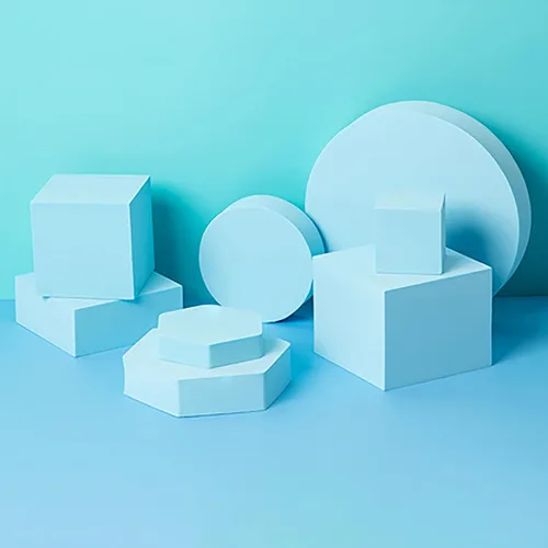 Miniatura 10 de Juego de 8 piezas de accesorios geométricos para fotos, de espuma dura, para manualidades, lápiz labial, joyas, cosméticos, herramientas de Púrpura