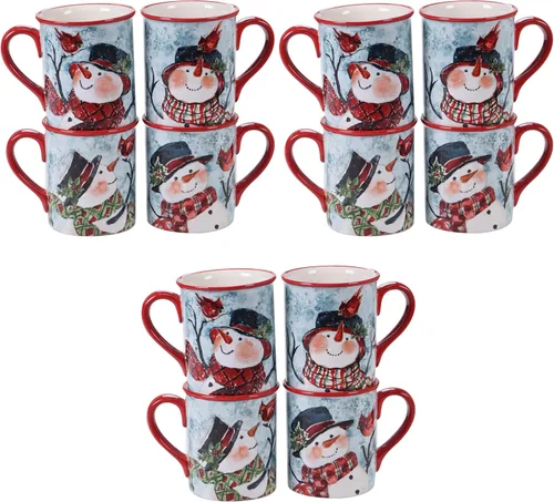Miniatura 2 de Tazas de muñeco de nieve de acuarela de 16 onzas, juego de 4 diseños surtidos