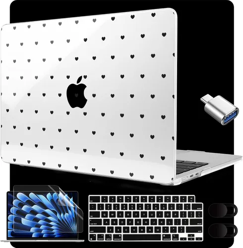 MEEgoodo Funda para MacBook Air M5/M4/M3/M2 de 15 pulgadas 2026 2025 2024 2023, funda compatible con el modelo (A3448/A3241/A3114/A2941) para