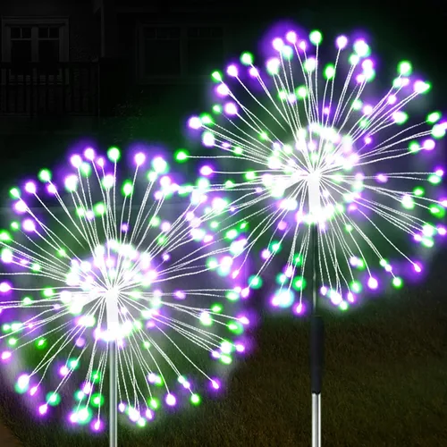 Miniatura 14 de JJGoo - Farolas solares con efecto de fuego, juego de 2, 135 LEDs, 2 modos de iluminación, luces solares para jardín al aire libre, impermeables