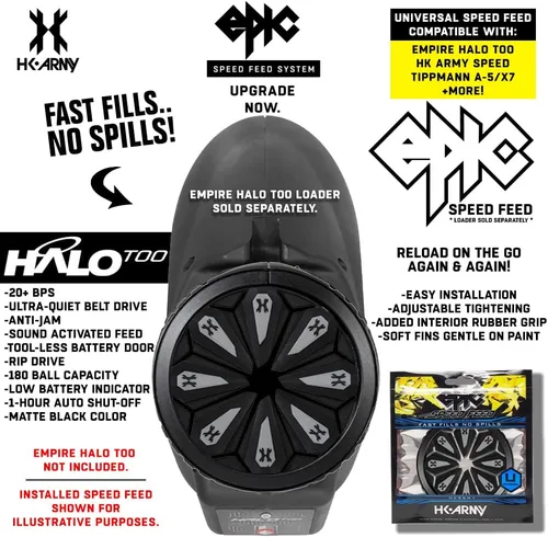 Miniatura 6 de HK Army Universal Epic Speed Feed Paintball Cargador Tolva Accesorio para Halo/Invertir también, Pinokio, Velocidad, A5, X7 Sigilo