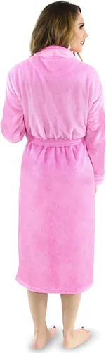 Miniatura 2 de NY Threads - Bata de baño en material de polar bata para spa de felpa suave con cuello chal para mujer