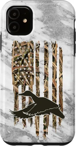 Miniatura 8 de Funda de caza de caza para iPhone 13 Pro Max con diseño de camuflaje gris y bandera de Estados Unidos