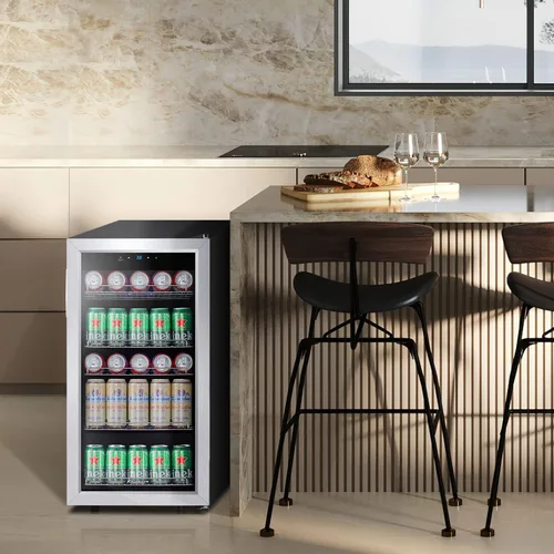 Miniatura 4 de Kalamera Mini Refrigerador de Bebidas Independiente - Capacidad para 120 Latas Enfriador de Bebidas - para Refrescos, Agua, Cerveza o Vino