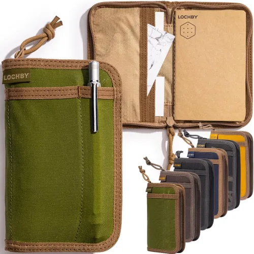 Miniatura 51 de LOCHBY® Carpeta Field A5 Cubierta de carpeta de 6 anillas Lona encerada resistente al agua Diseño plano Sistema A5 apto para recargar