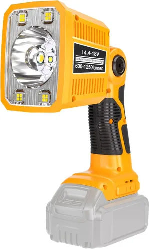Miniatura 7 de DTEZTECH Linterna LED de 18 W para batería Milwaukee M18 de 18 V, foco de 1250LM y luz de trabajo con puerto USB, cabeza giratoria de 110° para uso
