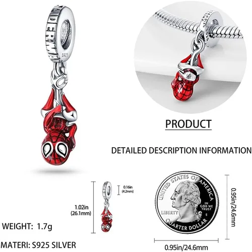 Miniatura 4 de HappyStar Charms Beads fits for Pandora Charms Bracelets for Woman,925 Sterling Silver Star Wars Harry Charms Dangle Pendant,Girl Jewelry Gifts