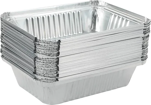 Miniatura 6 de Waytiffer Paquete de 25 sartenes desechables de papel de aluminio con tapas, latas de pan resistentes de 2.25 libras, capacidad de 8.5 x 6.3