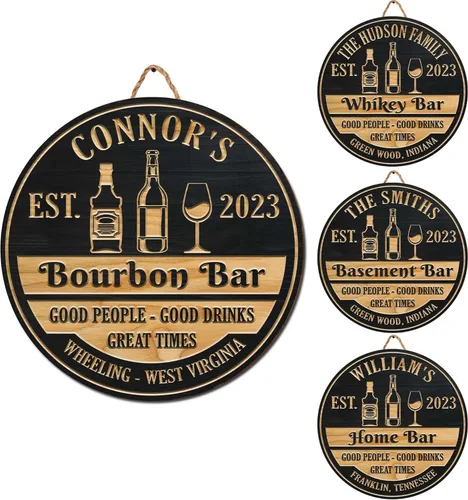 Miniatura 9 de V VIBEPY Cartel de bourbon impreso en 2D, decoración de bar, letrero de bar personalizado, letrero de bar para bar en casa, letrero de bar de 10