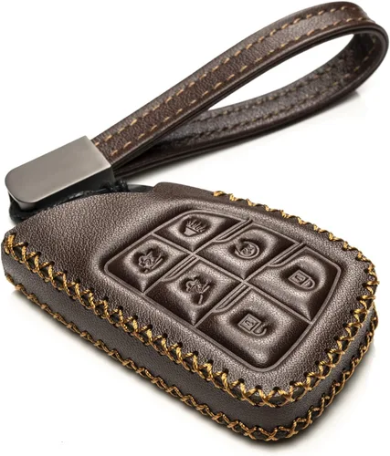 Vitodeco Funda Protectora de Cuero para Llavero Inteligente Compatible con Chevrolet Silverado, Colorado, Suburban, Tahoe, Blazer, Equinox, Traverse