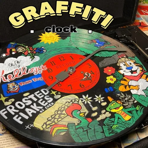 Miniatura 4 de FACHPINT 15 discos de vinilo decorativos de 12 pulgadas, discos de vinilo en blanco para pared estética, discos falsos para graffiti, accesorios