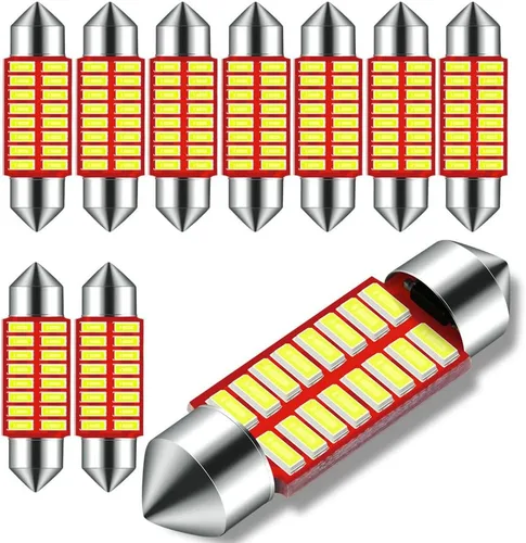Miniatura 10 de Luz LED para espejo de vanidad y visera del sol, tipo fusible, 6000K, blanca, bombilla festón de 28mm para 12V, número de stock 6615F 6612F T-2