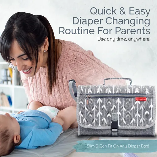 Miniatura 2 de KiddyCare Cambiador de pañales portátil para viajes de bebé Cambiador portátil para bebé recién nacido niña y niño Cambiador de pañales plegable