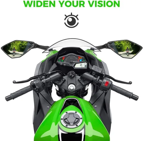 Miniatura 2 de KEMIMOTO - Espejos Ninja 300 Compatibles con Ninja 400 250 500 ZX6R EX300 ZX-6R Espejo Trasero para Motocicleta