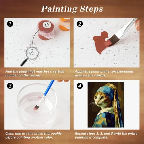 Miniatura 6 de NiArt Pintura por números para adultos principiantes, pintura de bricolaje por números sobre lienzo para niños, kits de pintura al óleo para regalo