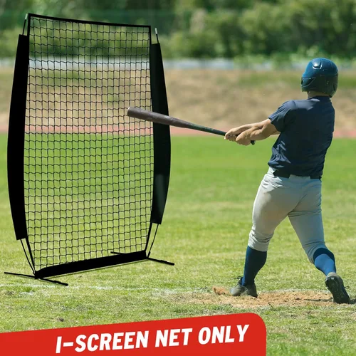 Miniatura 6 de Red de repuesto portátil de 4 x 7 pies, red de protección para lanzadores de béisbol, red de práctica de bateo, solo la red no tiene marco Negro