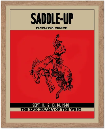 Miniatura 73 de Poster Master Póster de Rodeo marrón – Estampado retro de vaquero sobre caballo – Arte de vaquero – Arte occidental – Arte del salvaje oeste