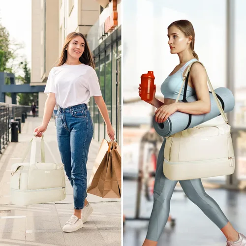 Miniatura 7 de Bolsa de lona de gimnasio para mujer, Blancuzco, Bolsa de viaje para gimnasio
