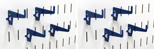 Wall Control Ganchos de metal azul (paquete de 2) – Capacidad de 35 libras, estilo moderno, ranurados, resistentes a la corrosión, para montaje en