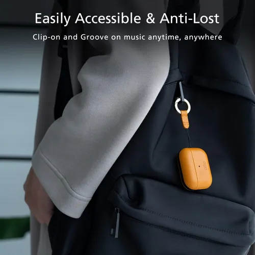 Miniatura 4 de alto Funda de Cuero Italiano Compatible con AirPods Pro 2ª Generación 2022 Mujeres Hombres Carcasa Rígida Protectora Soporta Carga Inalámbrica LED