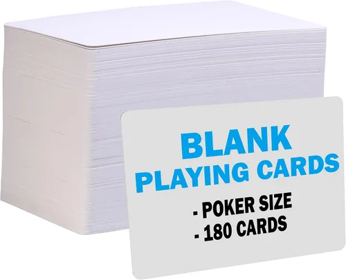 Miniatura 2 de IMAGAME Naipes blancos en blanco, 180 unidades, tamaño de póquer, perfectas para tarjetas flash de bricolaje, crea tu propio juego, estudia