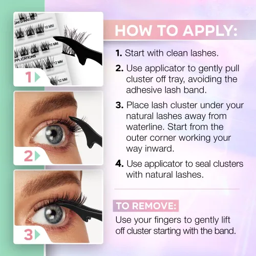 Miniatura 5 de Ardell Naked Press On Lashes - Extensiones de racimos de pestañas pre-pegadas, autoadhesivas, volumen suave, sin necesidad de pegamento