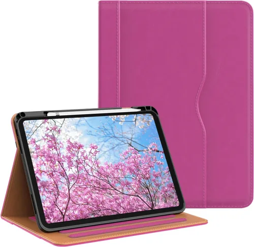 OKP Funda para iPad de 11 pulgadas (A16) 2025 / 10ª generación 2022, para iPad 11ª/10ª de 10.9 pulgadas con funda de cuero PU de visualización Rosa