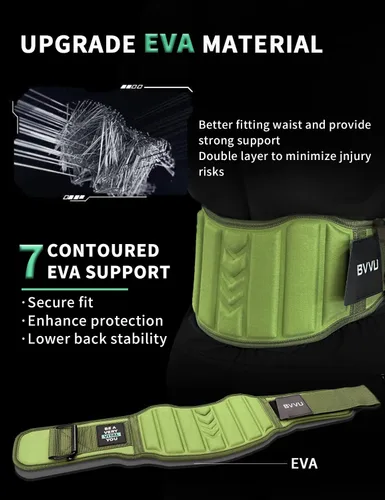 Miniatura 2 de BVVU Cinturones de levantamiento de pesas para hombres, cinturón de gimnasio de bloqueo rápido para entrenamiento lumbar, entrenamiento cruzado