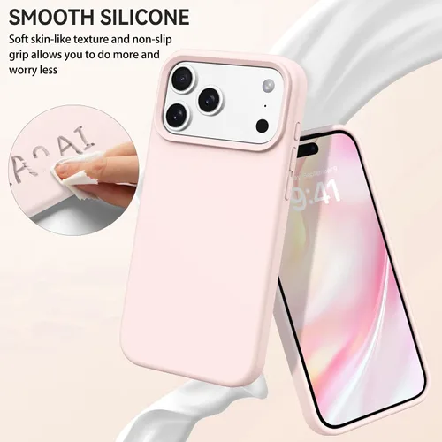 Miniatura 140 de GUAGUA Funda compatible con iPhone 17 Pro Max de 6.9 pulgadas, silicona líquida, goma de gel suave, delgada, forro de microfibra delgada