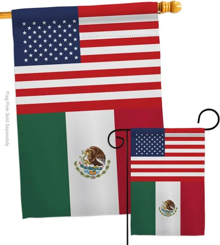 Miniatura 9 de Americana Home & Garden Bandera de la casa de la amistad de México, Estados Unidos, nación regional, internacional, país, área particular, pequeña