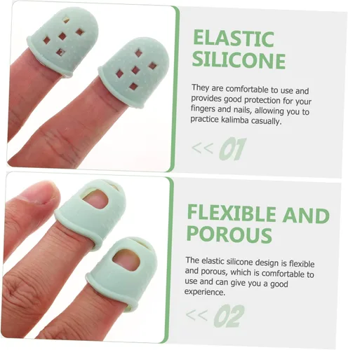 Miniatura 4 de Kalimba - Fundas para pulgares, protección para los dedos, cómodas almohadillas de silicona para sesiones de práctica prolongadas, cubiertas