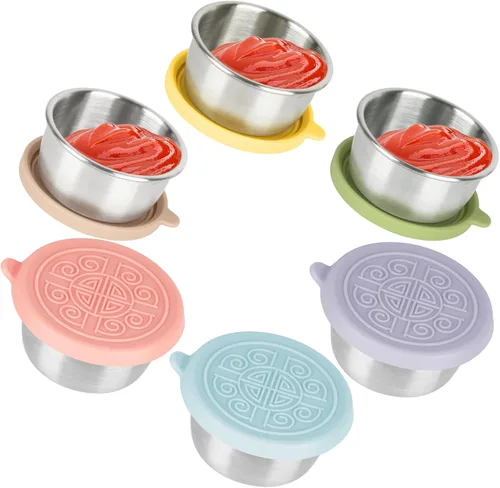 Miniatura 7 de Botella de salsa de acero inoxidable con cepillo - botella de aceite para barbacoa al aire libre a prueba de fugas de 4x1.6oz con tapa de silicona