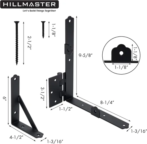 Miniatura 2 de HILLMASTER Kit de marco de puerta anti hundimiento, soporte de esquina de puerta, hardware de puerta ajustable resistente con pestillo de puerta