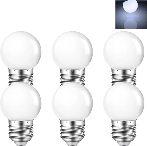 Bombilla de luz nocturna, bombillas LED de 1 W, bombillas G14 G45 E26, bombillas de ahorro de energía, equivalente a 5 W, blanco frío de 6500 K,