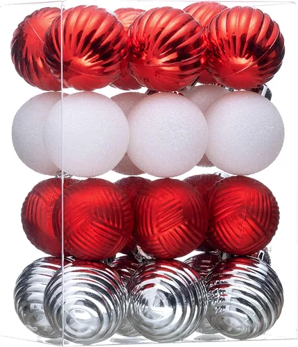 Miniatura 8 de Valery Madelyn 1.6" Adornos Pequeños de Navidad para Árbol, Juego de 24 Adornos Colgantes de Bola Negros Inastillables a Granel para Decoración