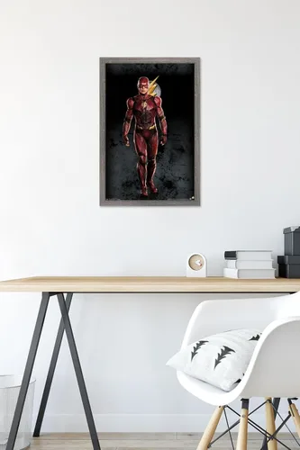 Miniatura 6 de Trends International Película de DC Comics - Liga de la Justicia - Póster de pared The Flash, 14.725 x 22.375 pulgadas, versión enmarcada de madera