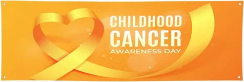 Miniatura 20 de Cartel del mes de concientización sobre el cáncer infantil de 24 x 71 pulgadas, decoraciones para porche, patio, tapiz de fondo, suministros de Negro