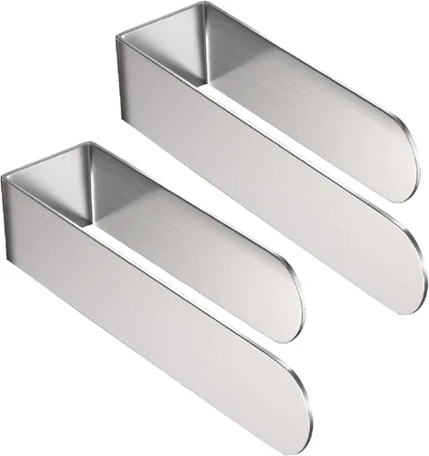 Miniatura 10 de HUFEEOH Paquete de 2 soportes adhesivos para toallas de mano, soporte adhesivo para toallas montado en la pared, soporte de toalla de cocina