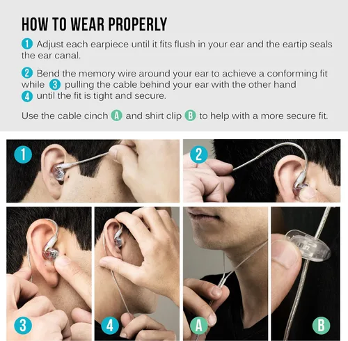 Miniatura 5 de MEE audio M6 PRO - Auriculares monitores intrauditivos para músicos, modelo de 2ª generación con sonido mejorado, ganchos de alambre de memoria