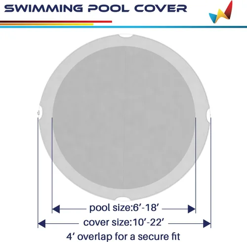 Miniatura 4 de Windscreen4less Cubierta de seguridad redonda de invierno para piscina de 14 pies con cable de alambre a lo largo de los bordes, cabrestante