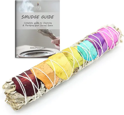 Miniatura 9 de Soul Sticks Paquete de 1 barra de manchas de salvia negra, 9 pulgadas, bendición de la casa de salvia floral, limpia la casa y la energía negativa
