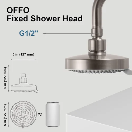 Miniatura 2 de Cabezal de Ducha OFFO, Cabezal de Ducha de Alta Presión con 6 Modos, Cabezales de Ducha Fijos para Flujo de Agua Fuerte y Experiencia de Ducha